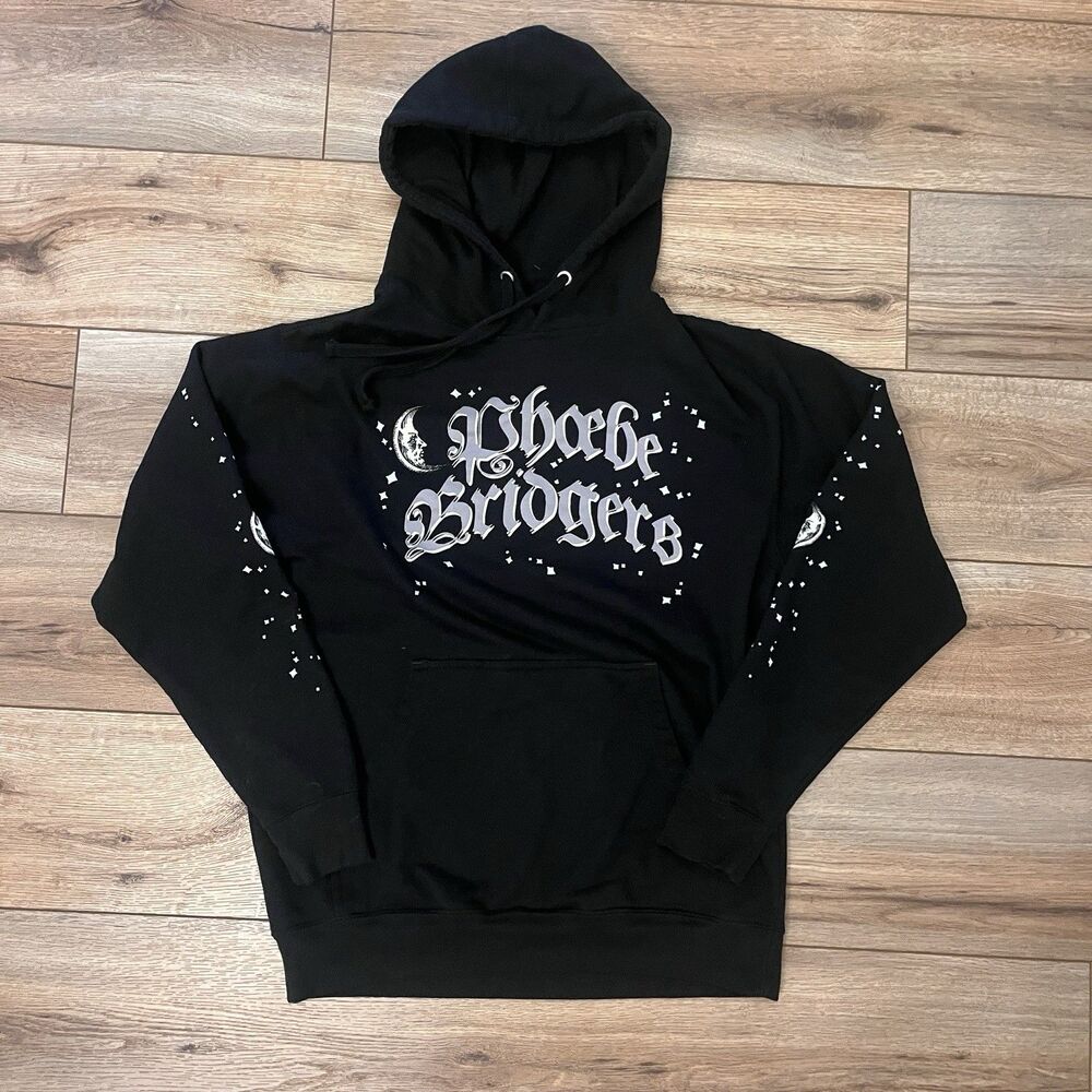 Phoebe Bridgers Hoodie Black Moon Stars Dragon Graphic Tour Merch Size M 2-Sided